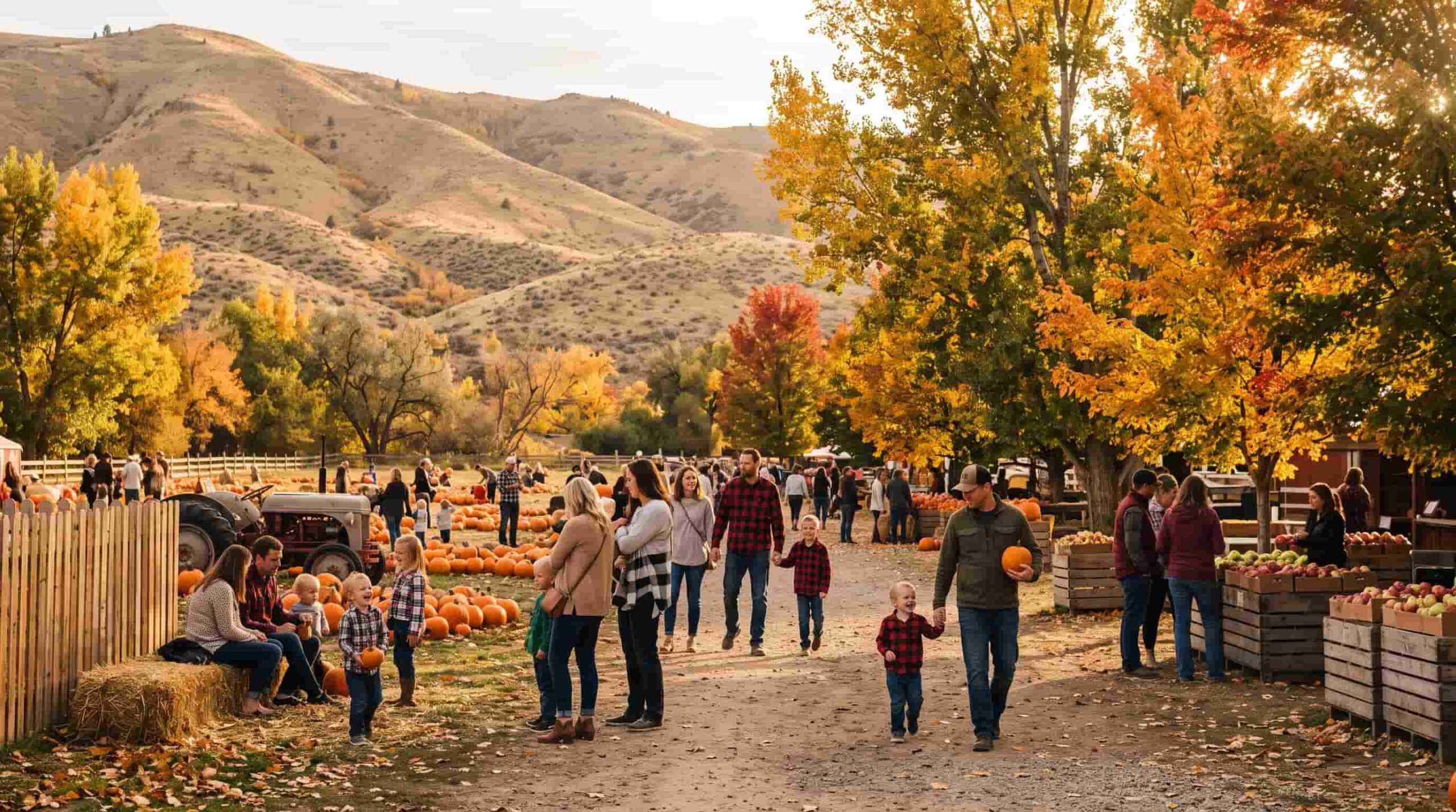 Fall in Idaho Pumpkin Patch near Foothills